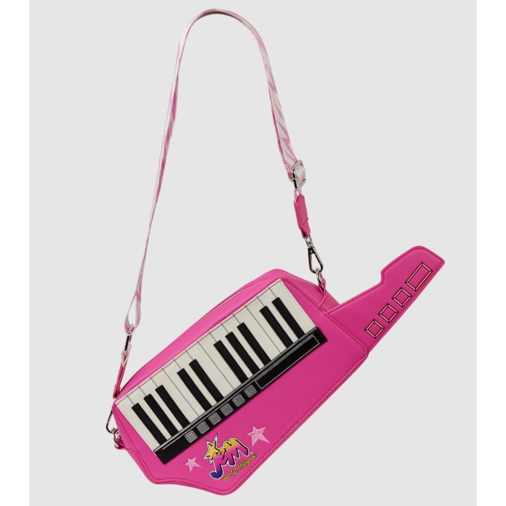 Loungefly Jem Holograms Keytar Glow Musical Crossbody Bag Hasbro BNWT